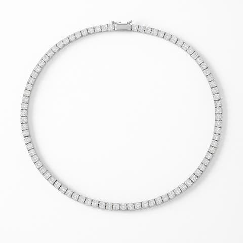 Round Cut Crystal Tennis Necklace