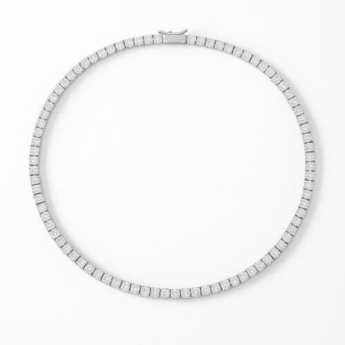 Donatello Gian Round Cut Crystal Tennis Necklace In Metallic