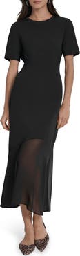 DKNY Mixed Media Maxi Dress