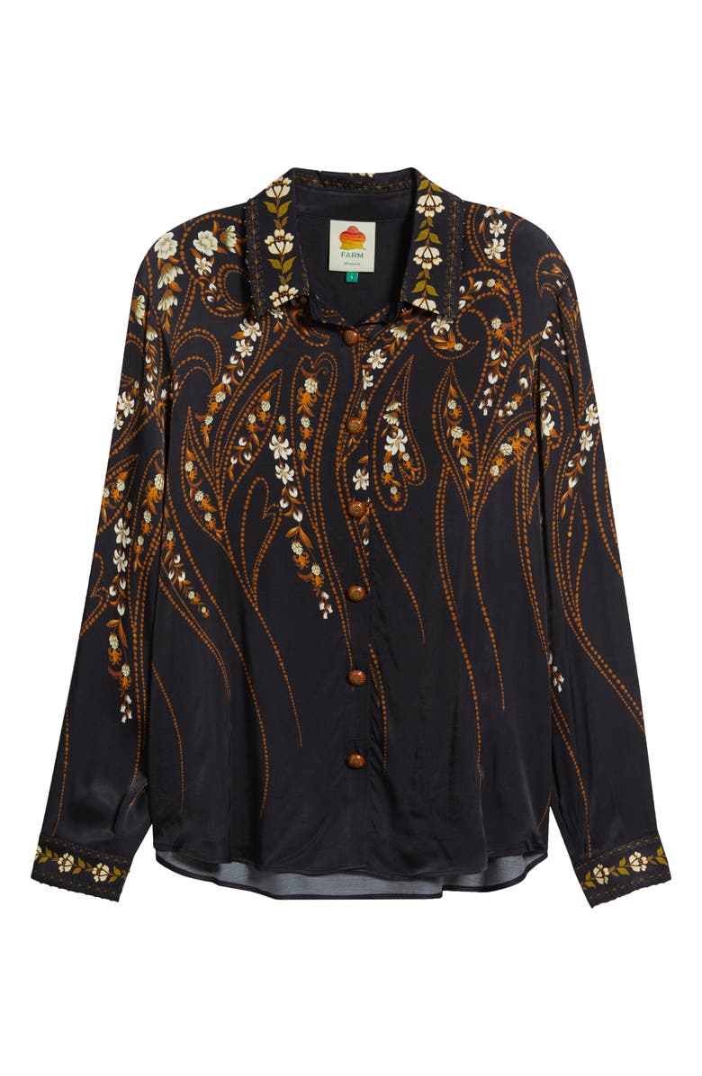 FARM Rio Garden Silhouette Shirt, Alternate, color, Black