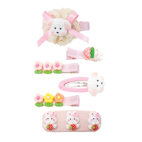 Puppy & Bunny Garden Hair Clip Set of 6