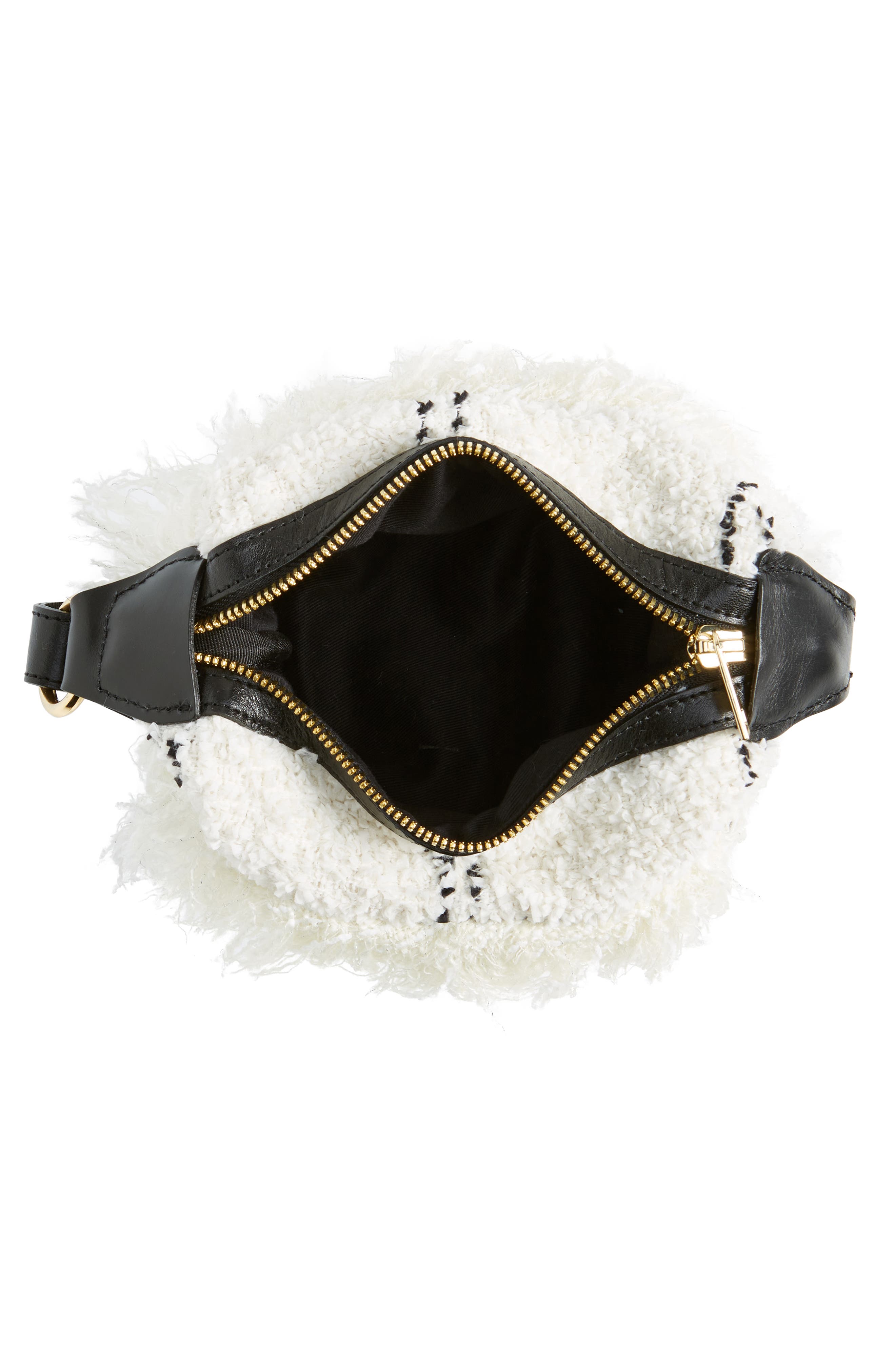 Sacai Small Pochette Tweed Top Handle Bag, Alternate, color, 