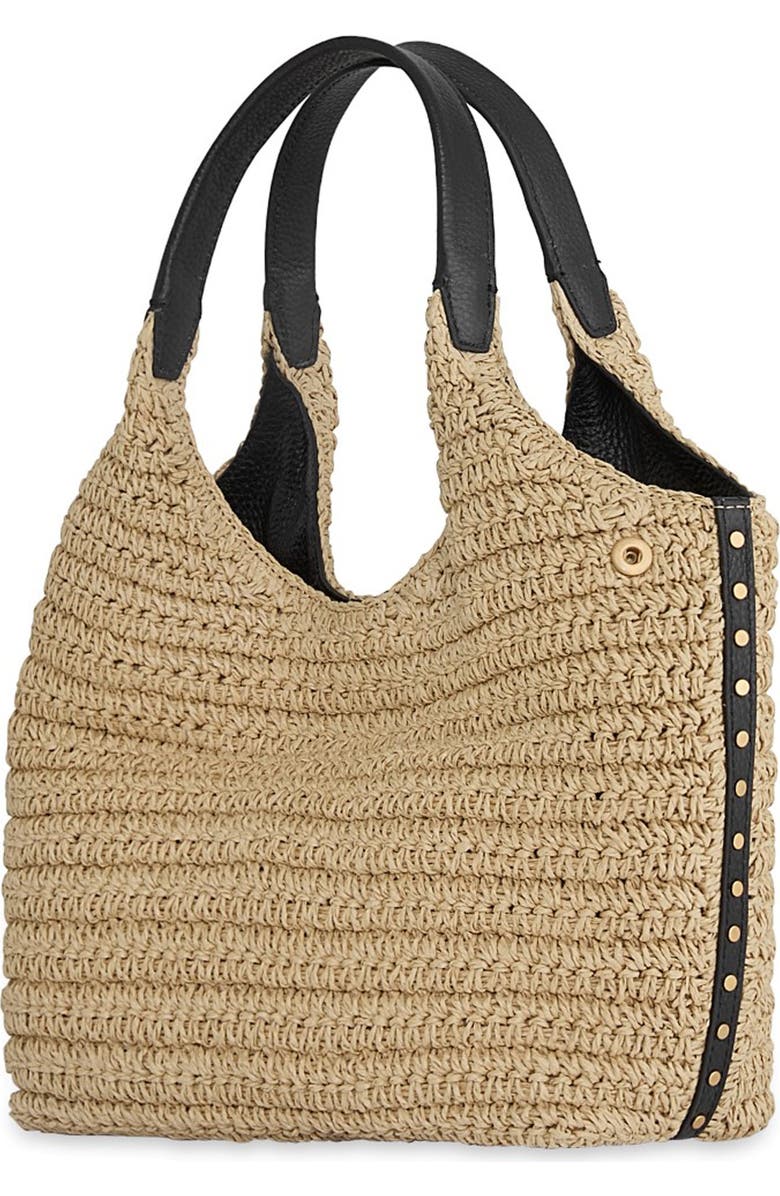 Rebecca Minkoff Darren Straw Carrysome Bag, Alternate, color, Natural/ Black