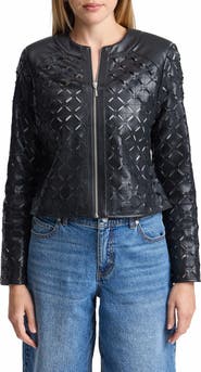 Bagatelle Laser-Cut Faux Leather Jacket