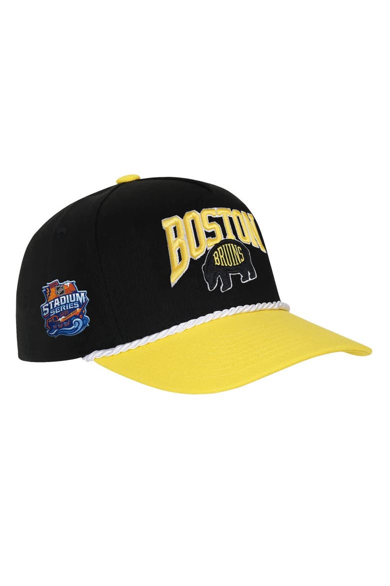 Youth Fanatics  Black Boston Bruins 2026 NHL Stadium Series Team A-Frame Adjustable Hat, Alternate, color, Black