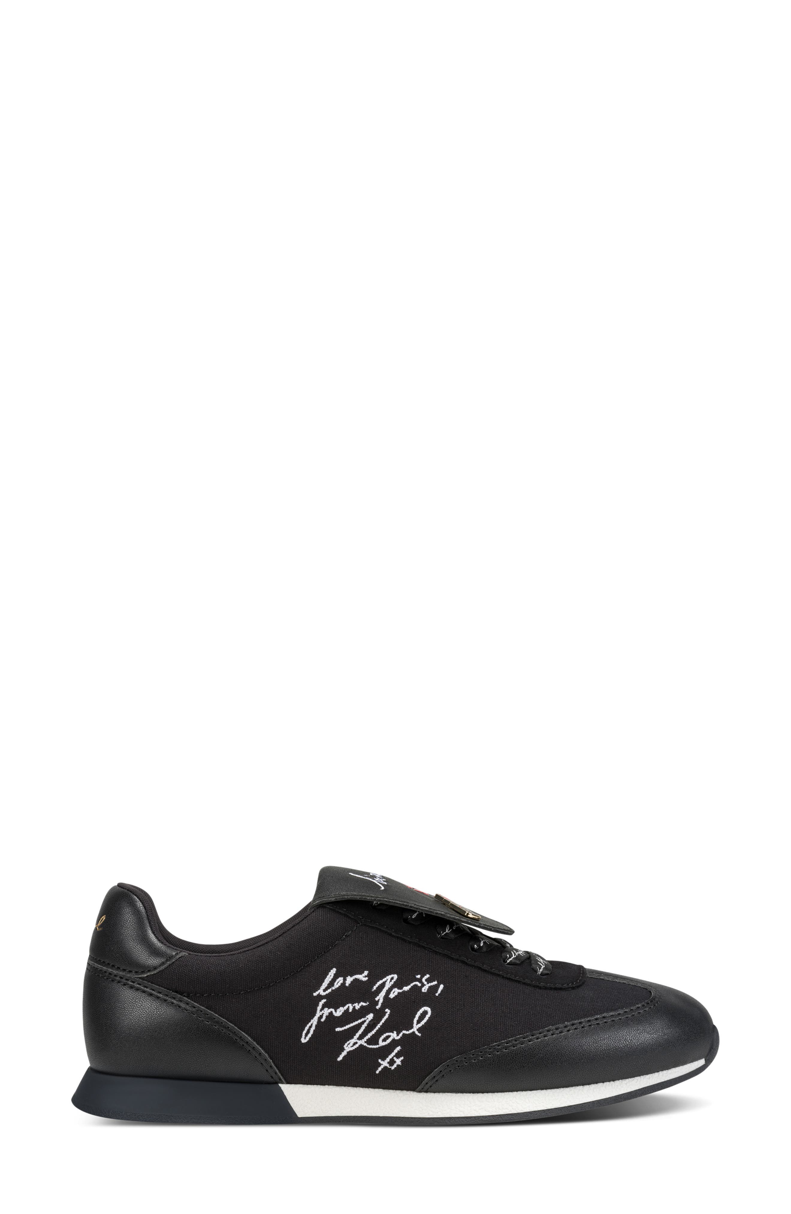 Midwood Embroidered Lace-Up Sneaker, Alternate, color, BLACK