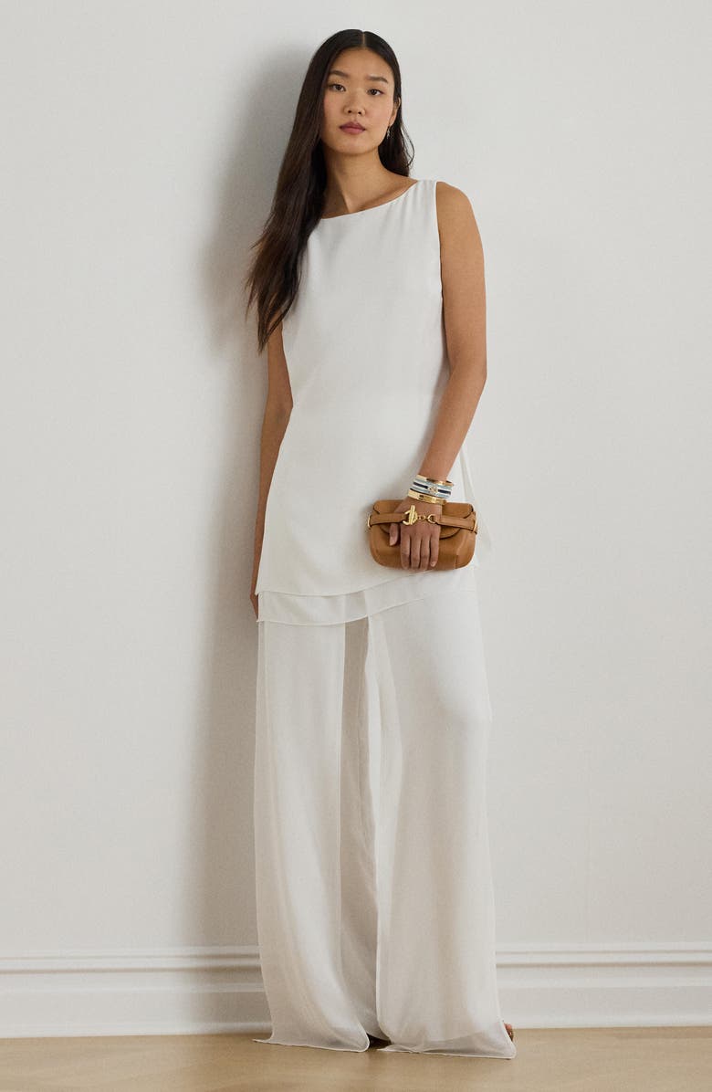 Lauren Ralph Lauren Naruti Layered Sleeveless Tunic Top, Alternate, color, White