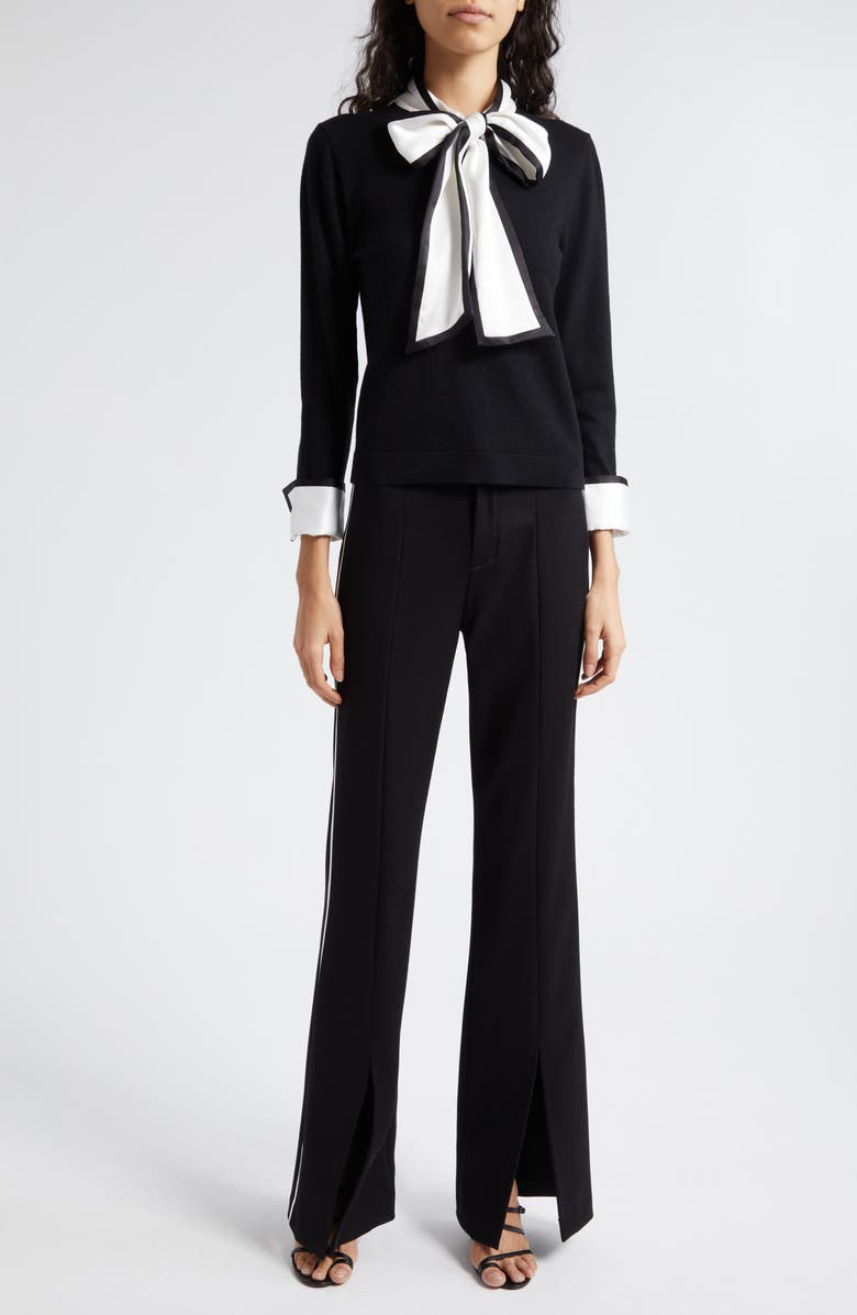 Alice + Olivia Princess Slit Hem Flare Pants, Alternate, color,