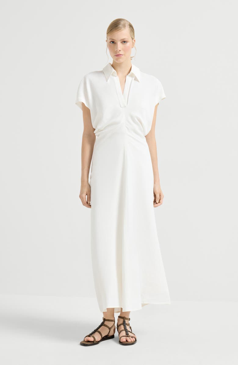 Brunello Cucinelli Twill dress with monili, Alternate, color, White