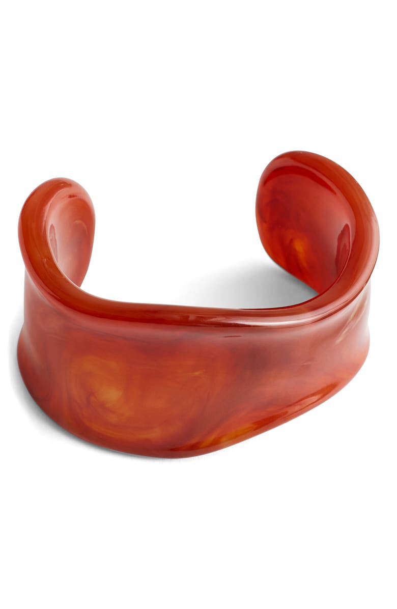 Madewell Resin Sculptural Wide Cuff Bracelet, Main, color, Cherry
