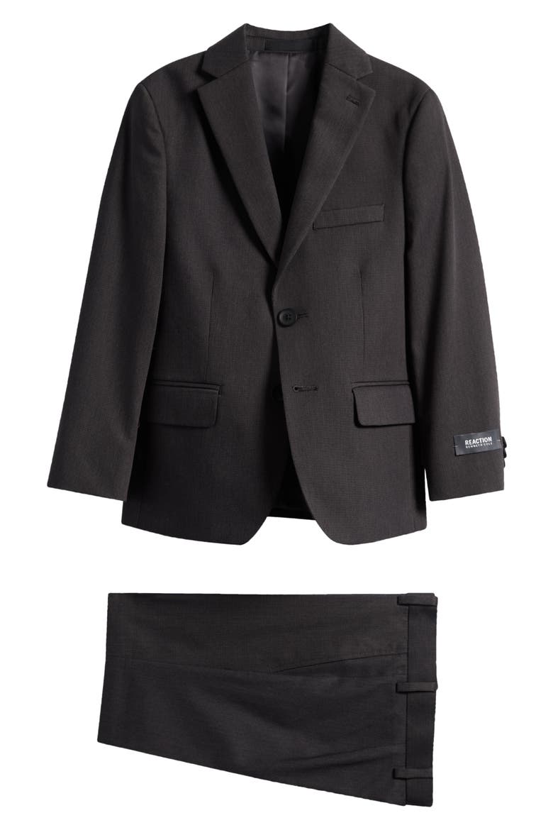 Kids' Houndstooth Slim Fit Two-Piece Suit, Main, color, TAUPE/ BLACK