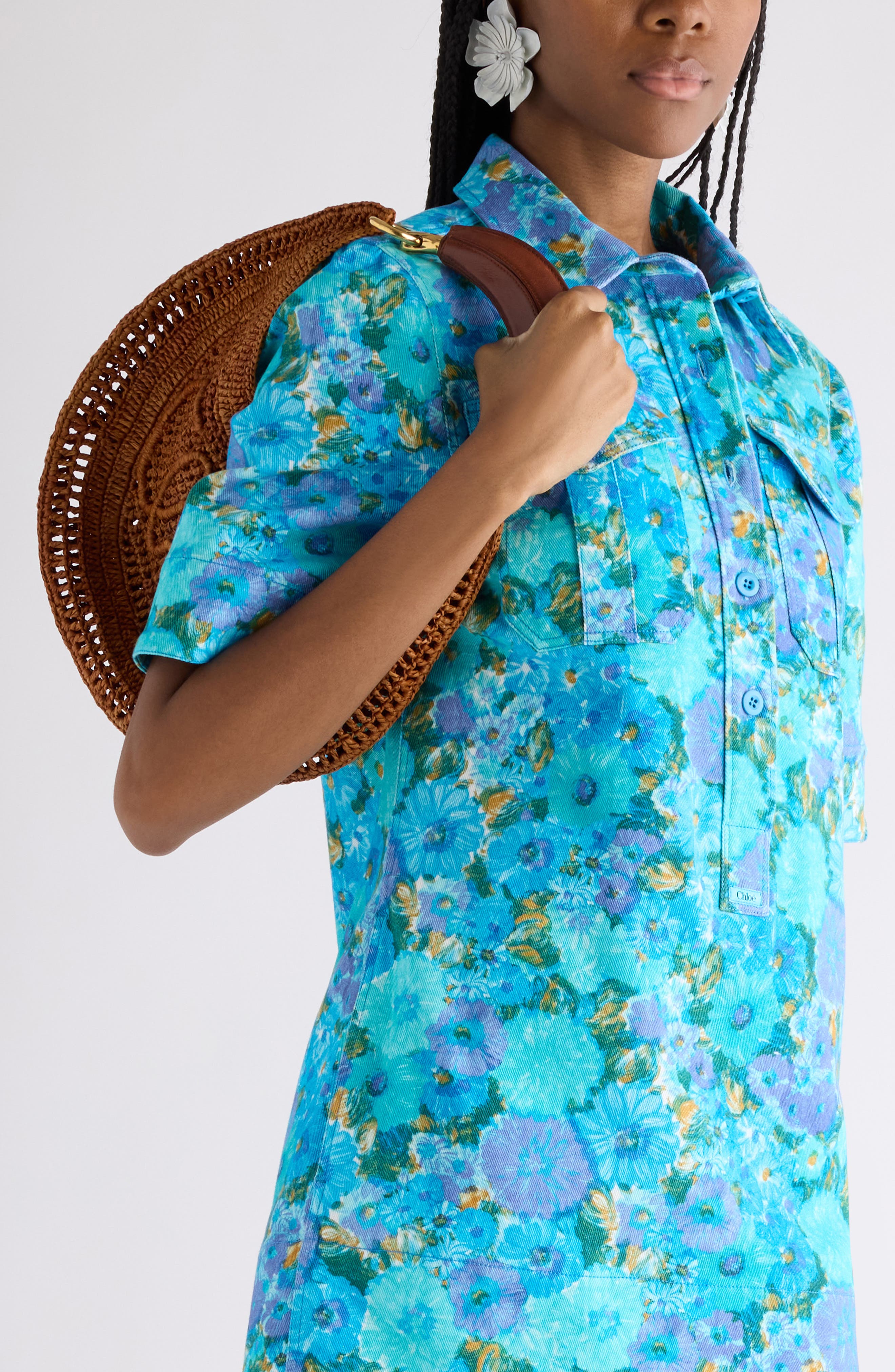 Chloé Summer Banana Crochet Raffia Hobo Bag, Alternate, color, Clay Brown