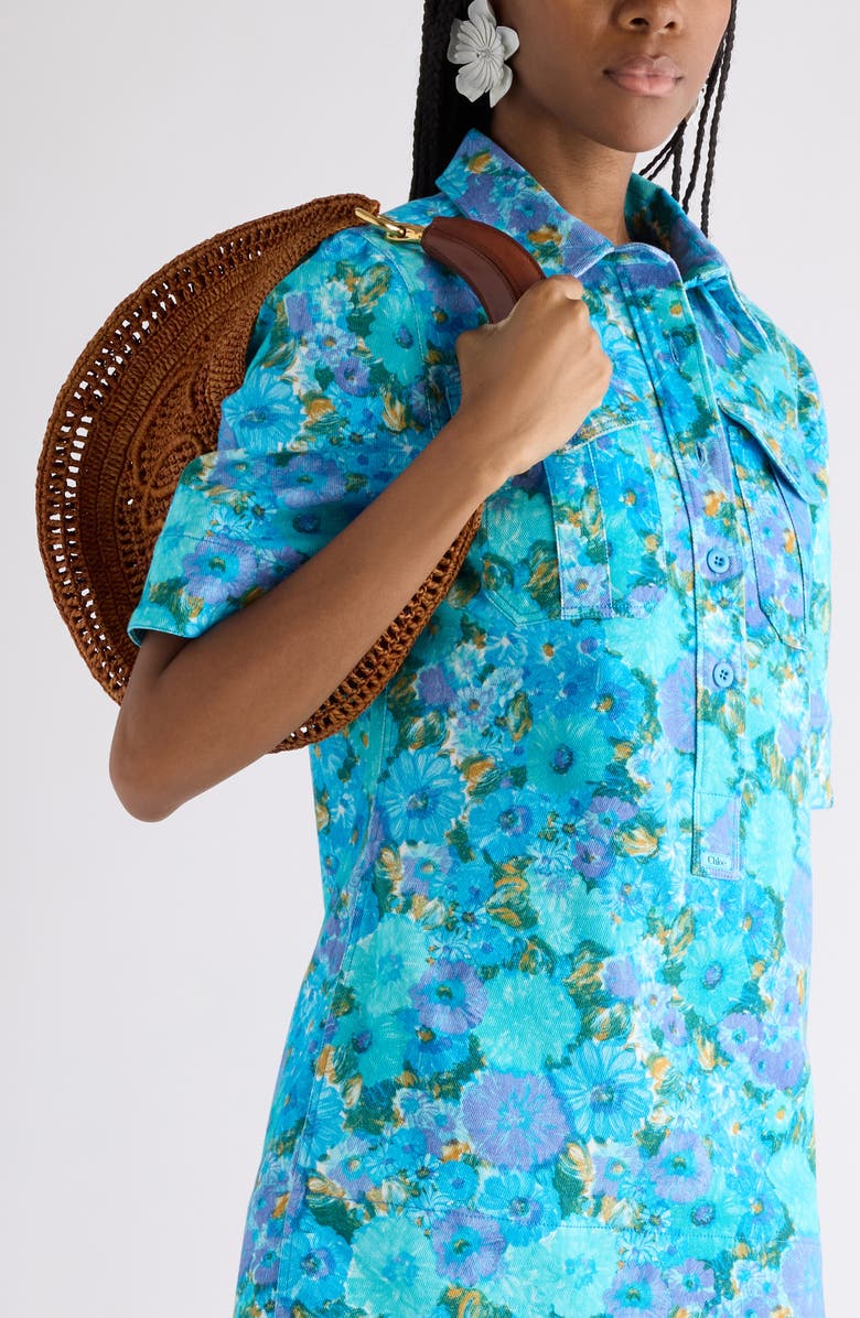 Chloé Summer Banana Crochet Raffia Hobo Bag, Alternate, color, Clay Brown