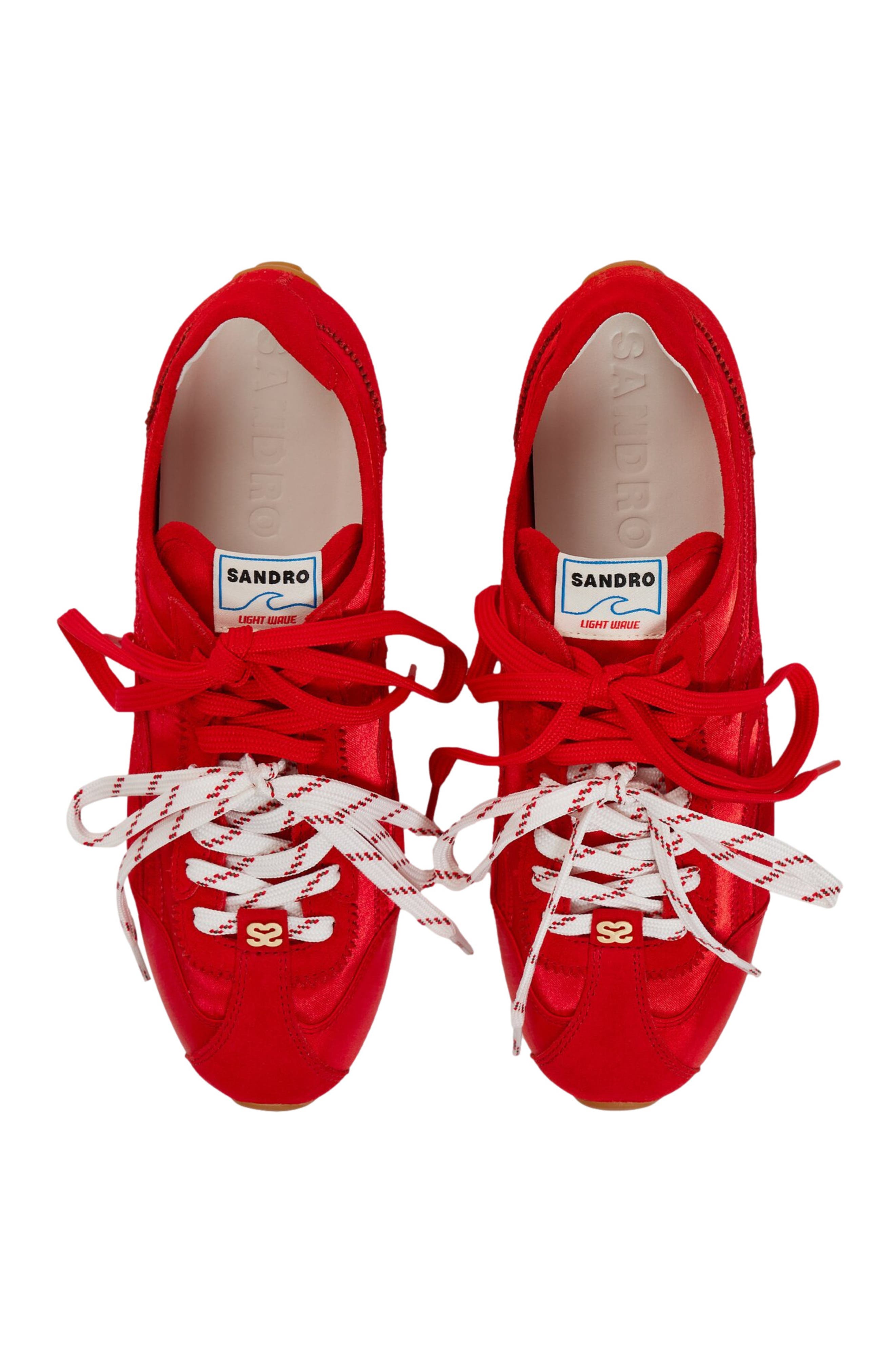 Mixed-material Light Wave trainers, Alternate, color, Red