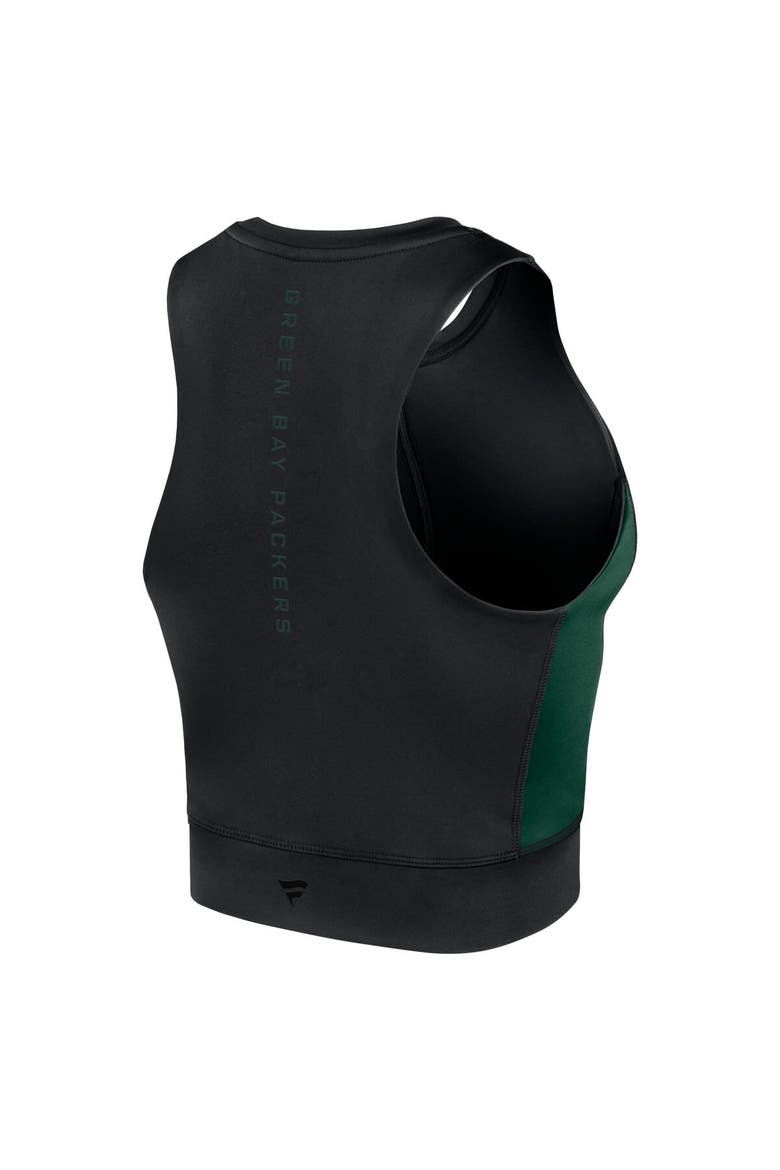 Women's Fanatics Signature Black Green Bay Packers Studio Fitted Gym Tank Top, Alternate, color, Black