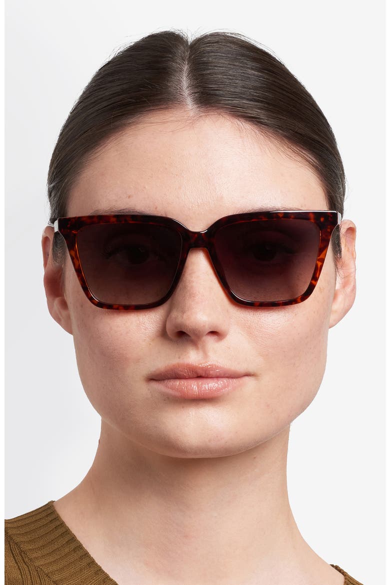 56mm Square Sunglasses, Alternate, color, HAVANA