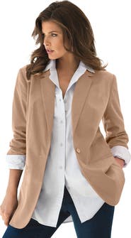 Roaman's Plus Size Relaxed Boyfriend Blazer