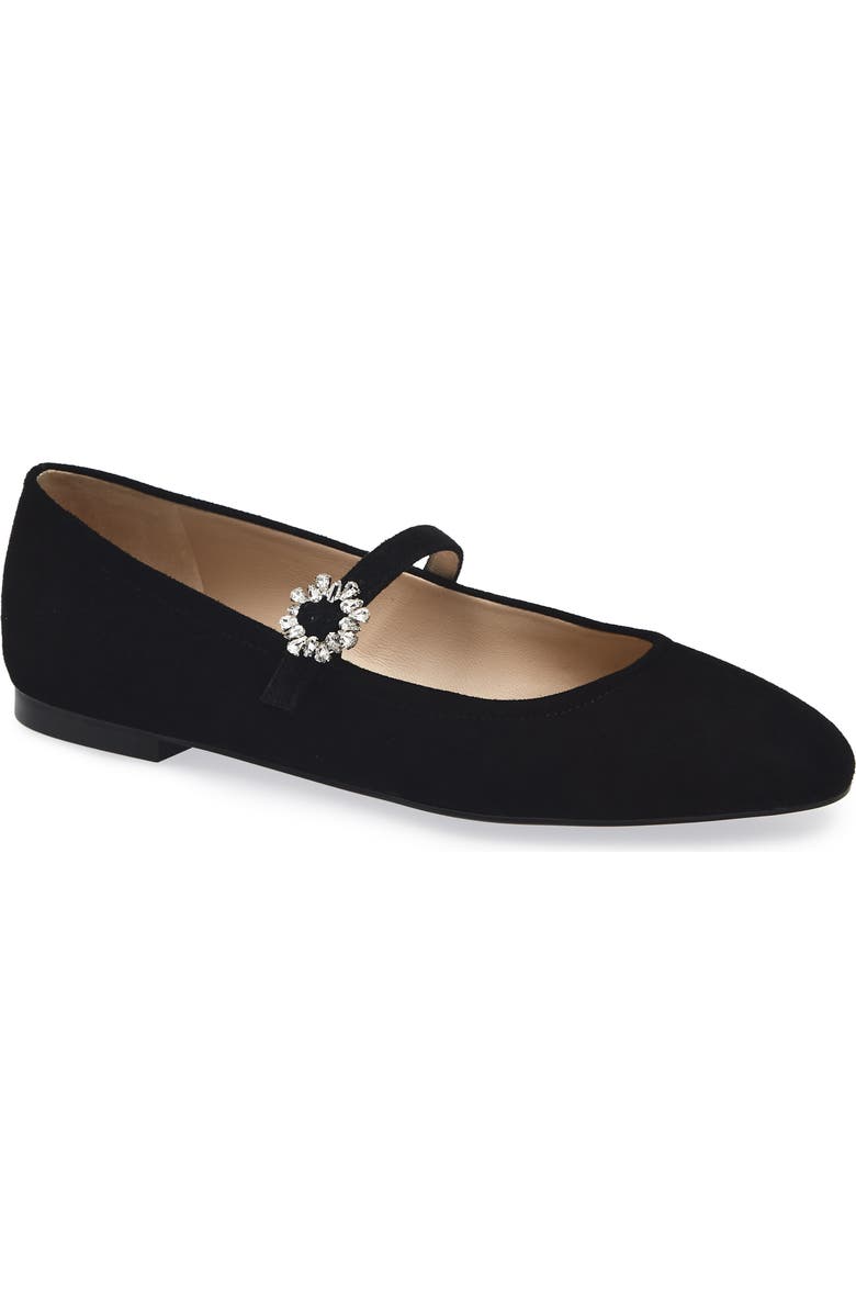 Stuart Weitzman Aura May Jane Flat, Main, color, Black/ Black