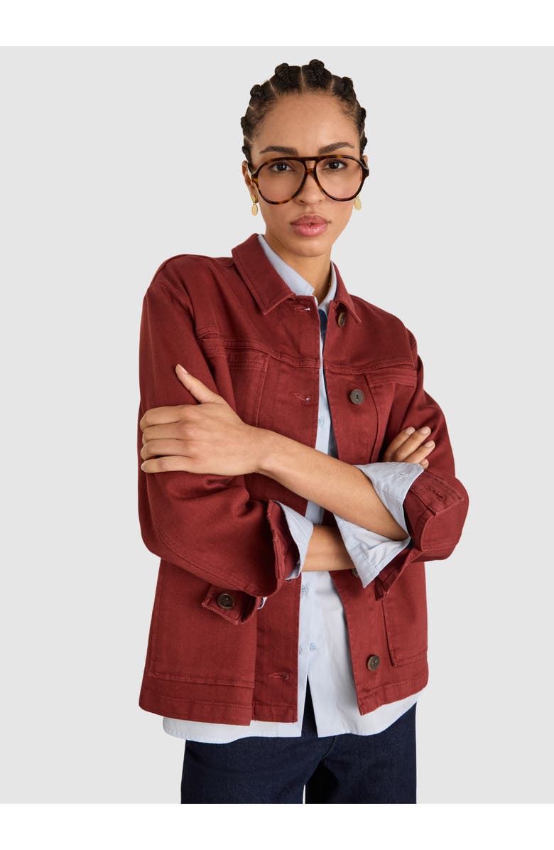 Baukjen Rowan Denim Utility Jacket, Main, color, Terracotta