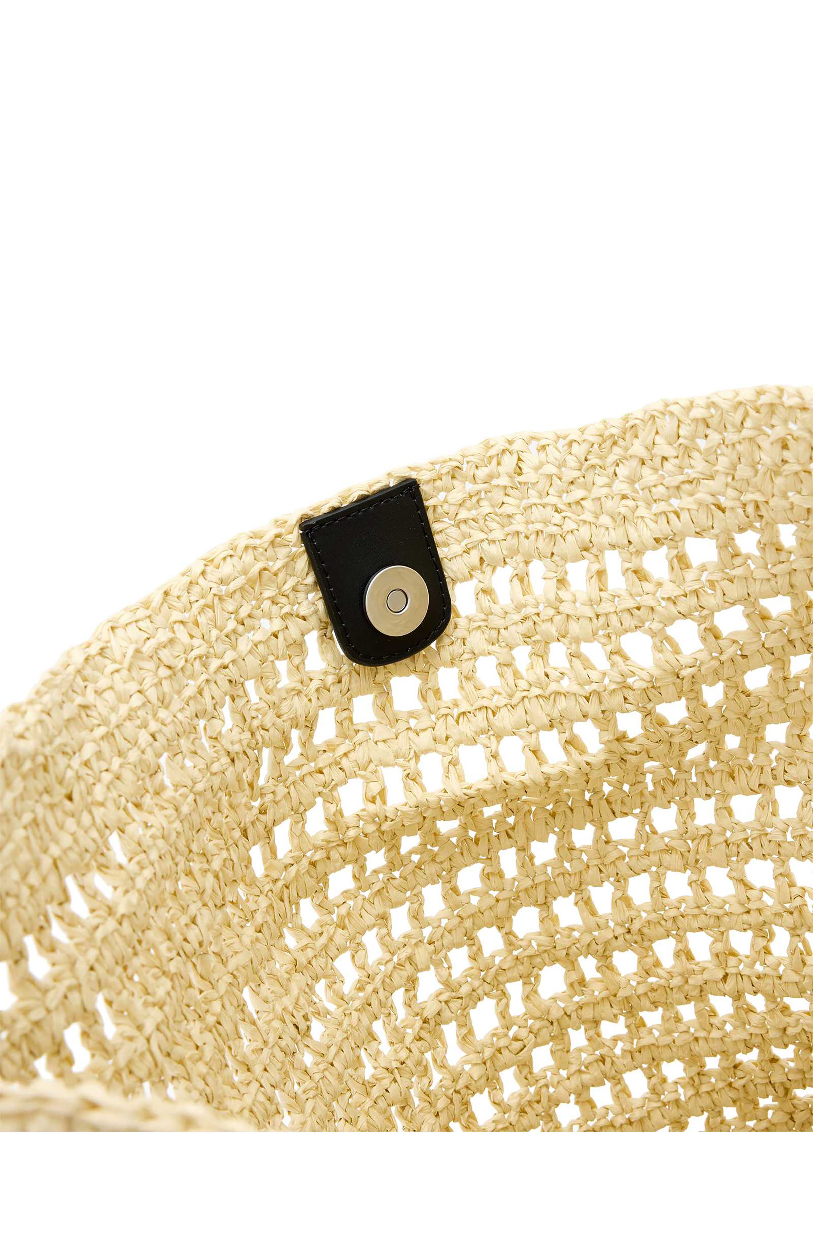 AllSaints Asha Straw Shoulder Bag, Alternate, color, Unbleached White