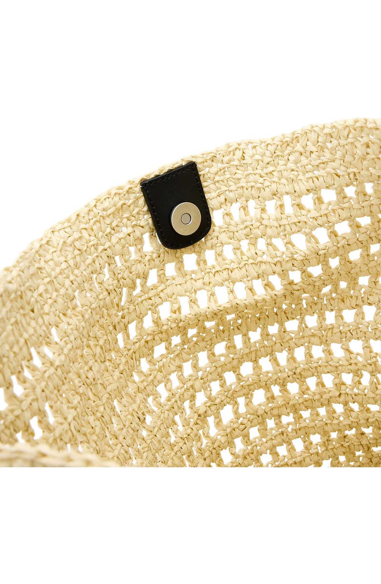 AllSaints Asha Straw Shoulder Bag, Alternate, color, Unbleached White