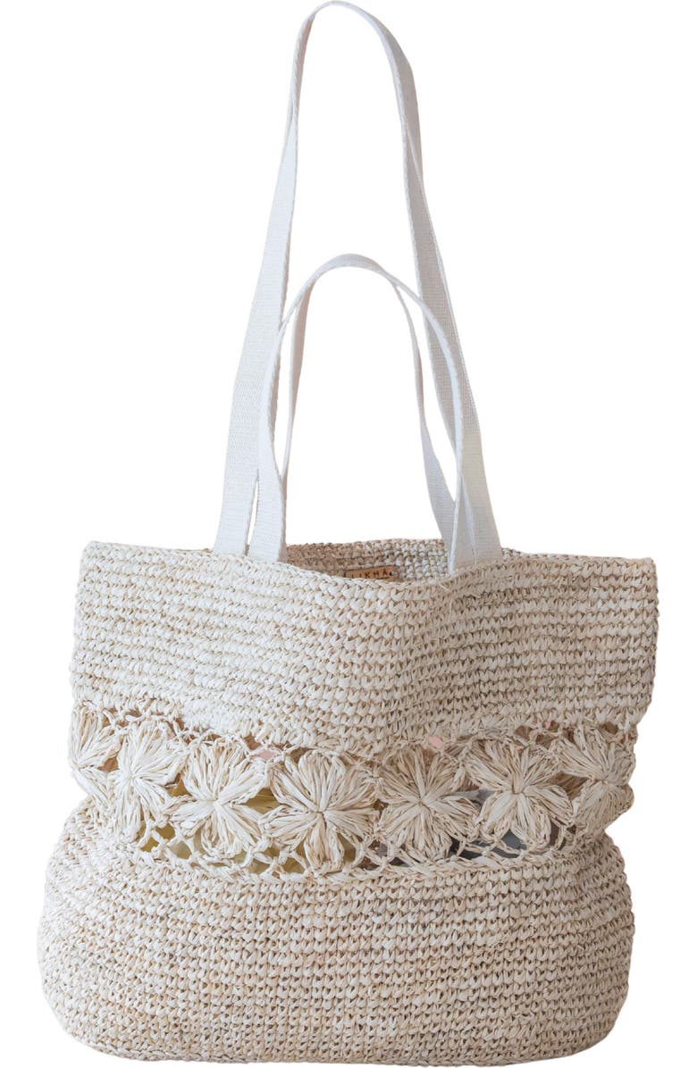 LIKHA Raffia Floral Weave Tote, Alternate, color,