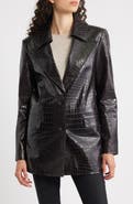 Bernardo Croc Embossed Faux Leather Jacket