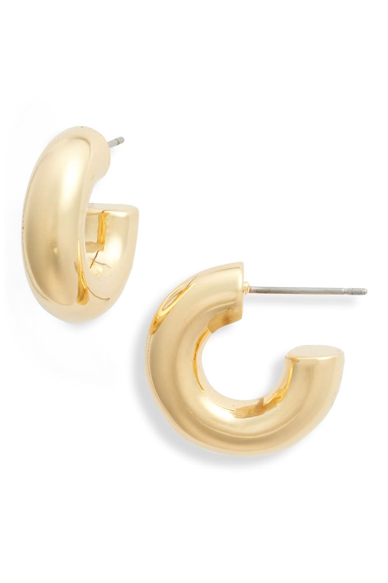 Demi Fine Chunky Hoop Earrings, Main, color, 14K GOLD PLATED