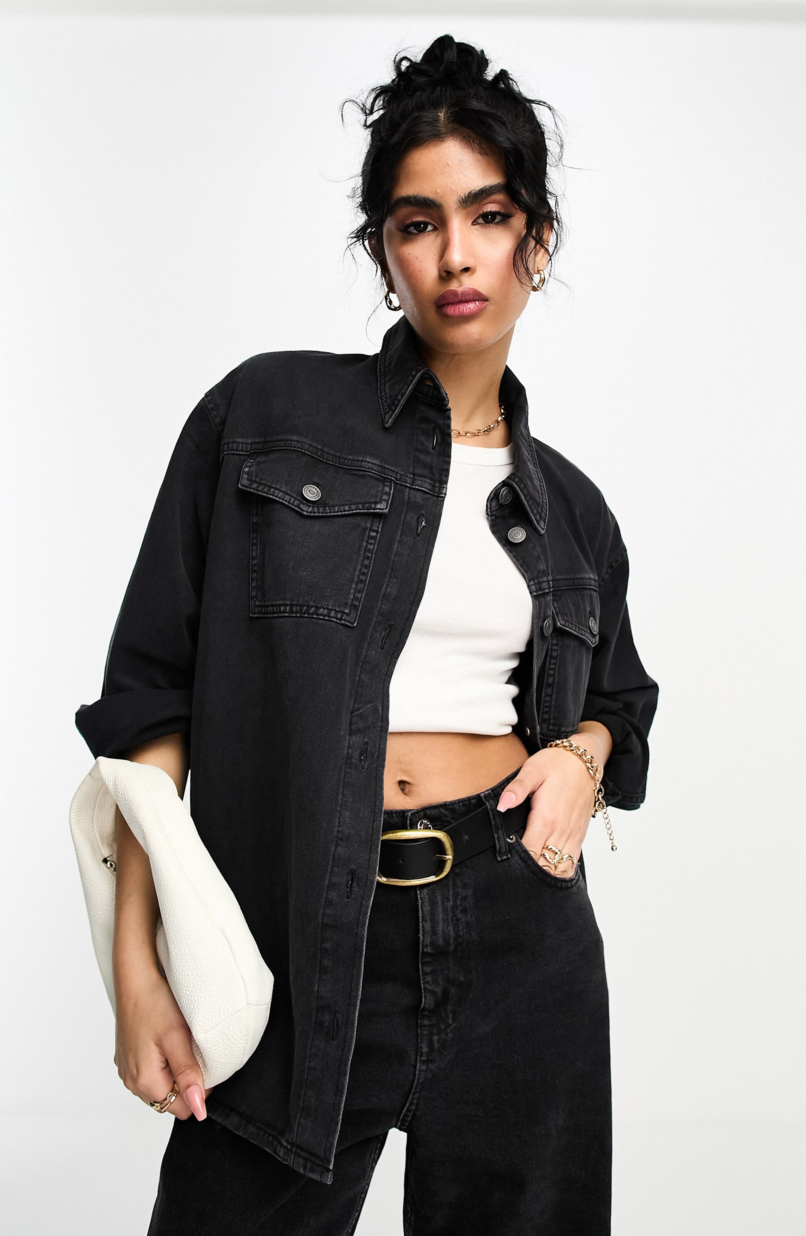 ASOS DESIGN Oversize Denim Shacket | Nordstrom
