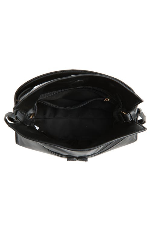 Sam Edelman Small Poppy Drawstring Leather Crossbody Bag In Black