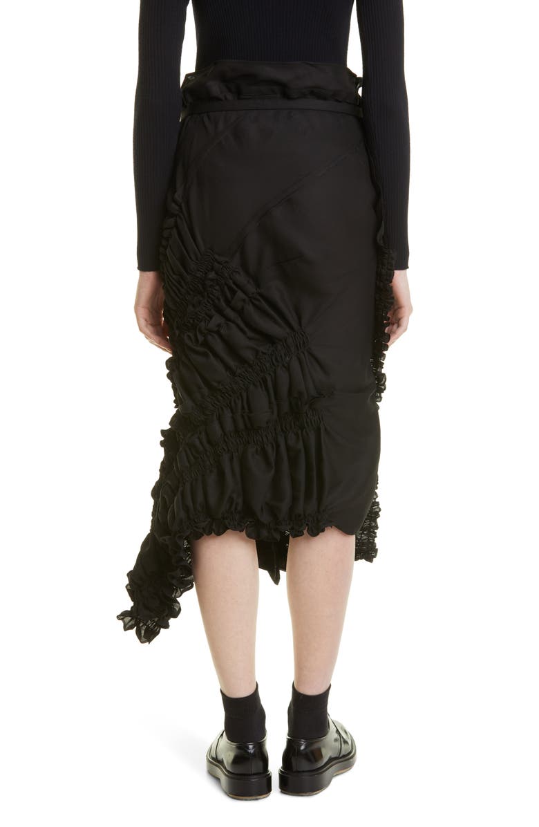 Tao Comme des Garçons Cotton Georgette Ruched Skirt, Alternate, color,