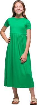 24sevenKid Short Sleeve Pleated Midi Dress
