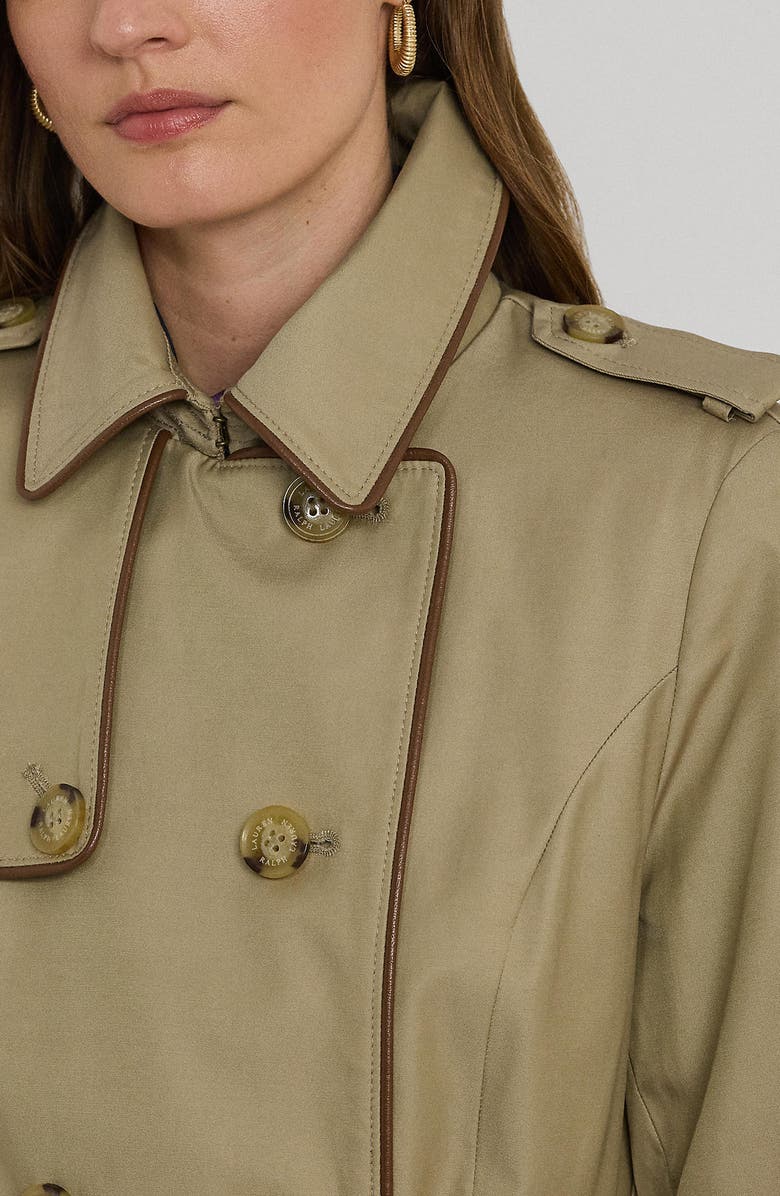 Lauren Ralph Lauren Double Breasted Belted Water Repellent Trench Coat, Alternate, color,