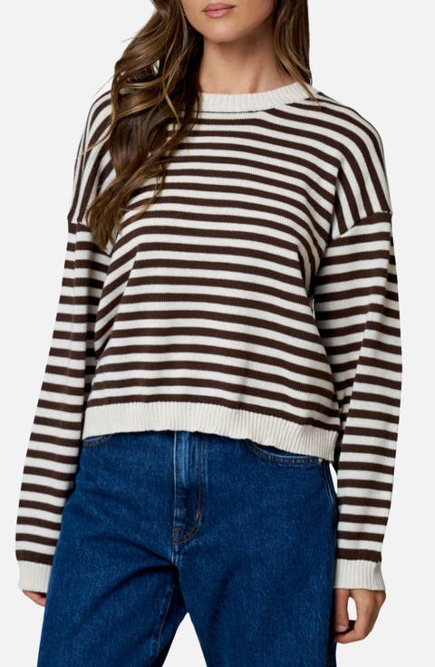 Stripe Cotton Blend Sweater