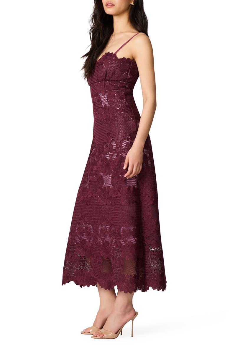 Willow Scalloped Floral Lace Midi Dress, Alternate, color, CHALK VIOLET