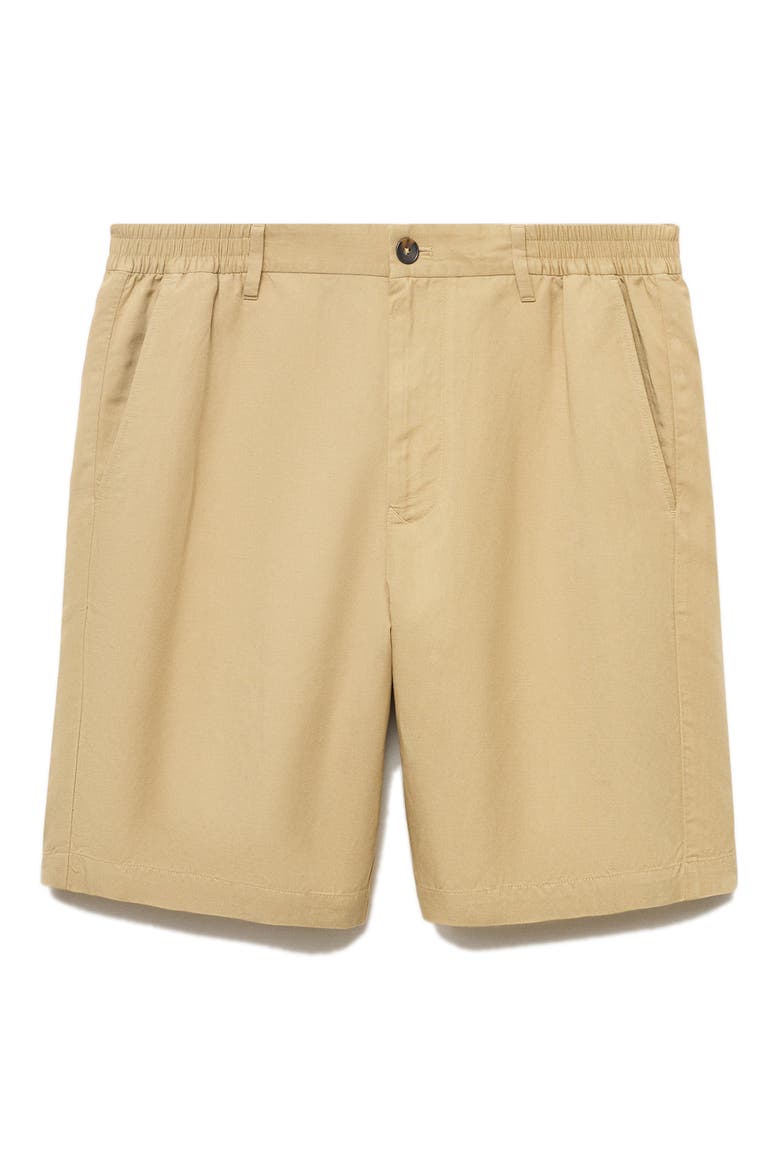 Elastic Waist Shorts, Alternate, color, BEIGE