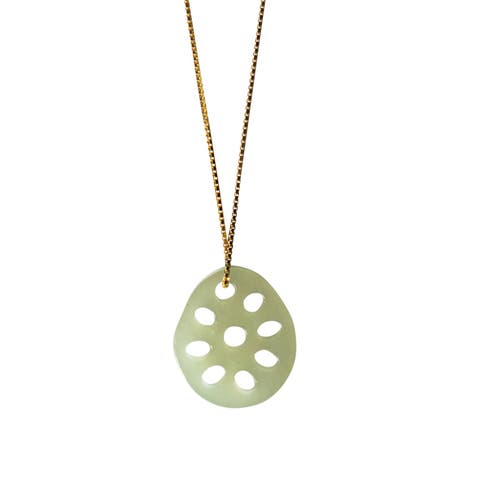 Lotus root Jade pendant necklace