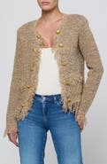 L'AGENCE Mireille Fringe Trim Cardigan