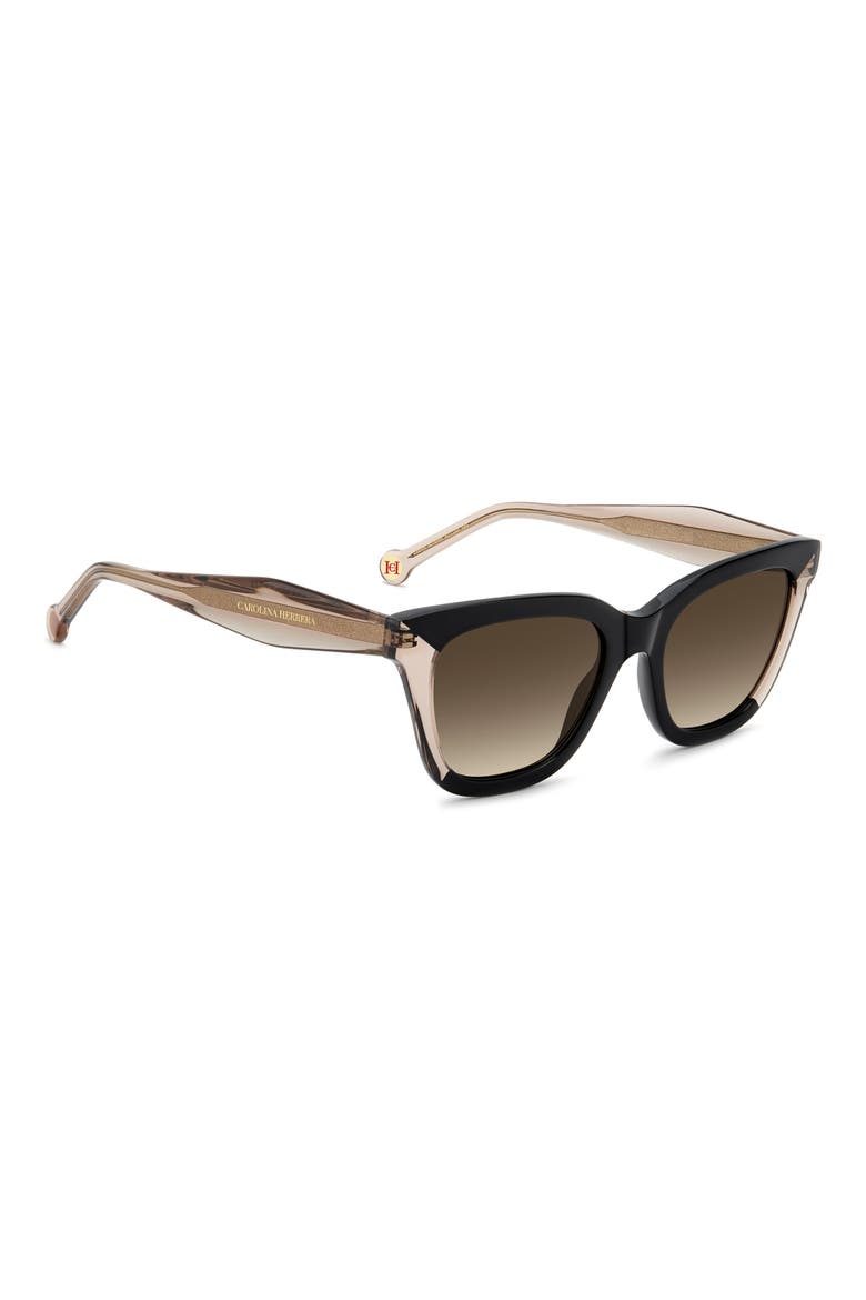 52mm Cat Eye Sunglasses, Alternate, color, BLACK BEIGE/ BROWN