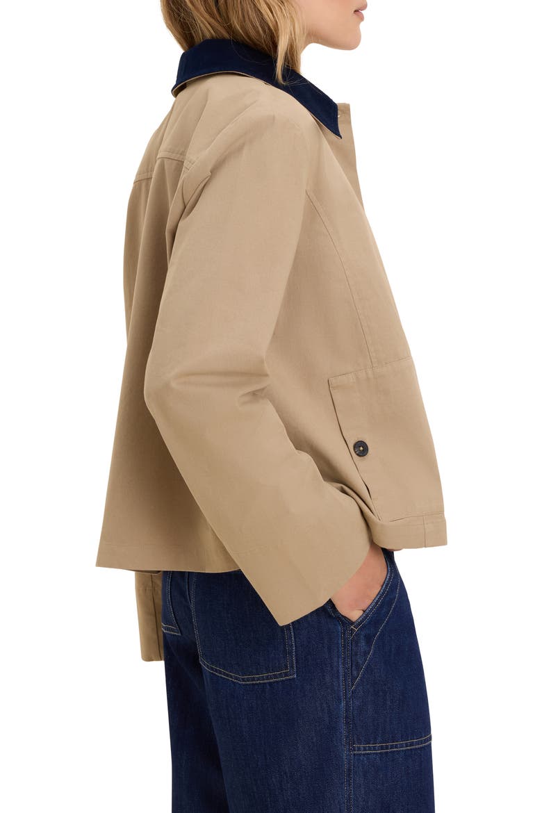 Corduroy Collar Twill Jacket, Alternate, color, CHINCHILLA