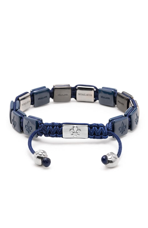 Blue Ceramic Flatbead Bracelet