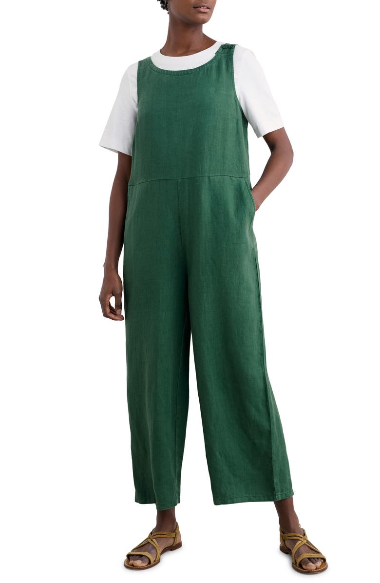 Seasalt Cornwall Salt Air Wide Leg Jumpsuit, Main, color, Dark Forage