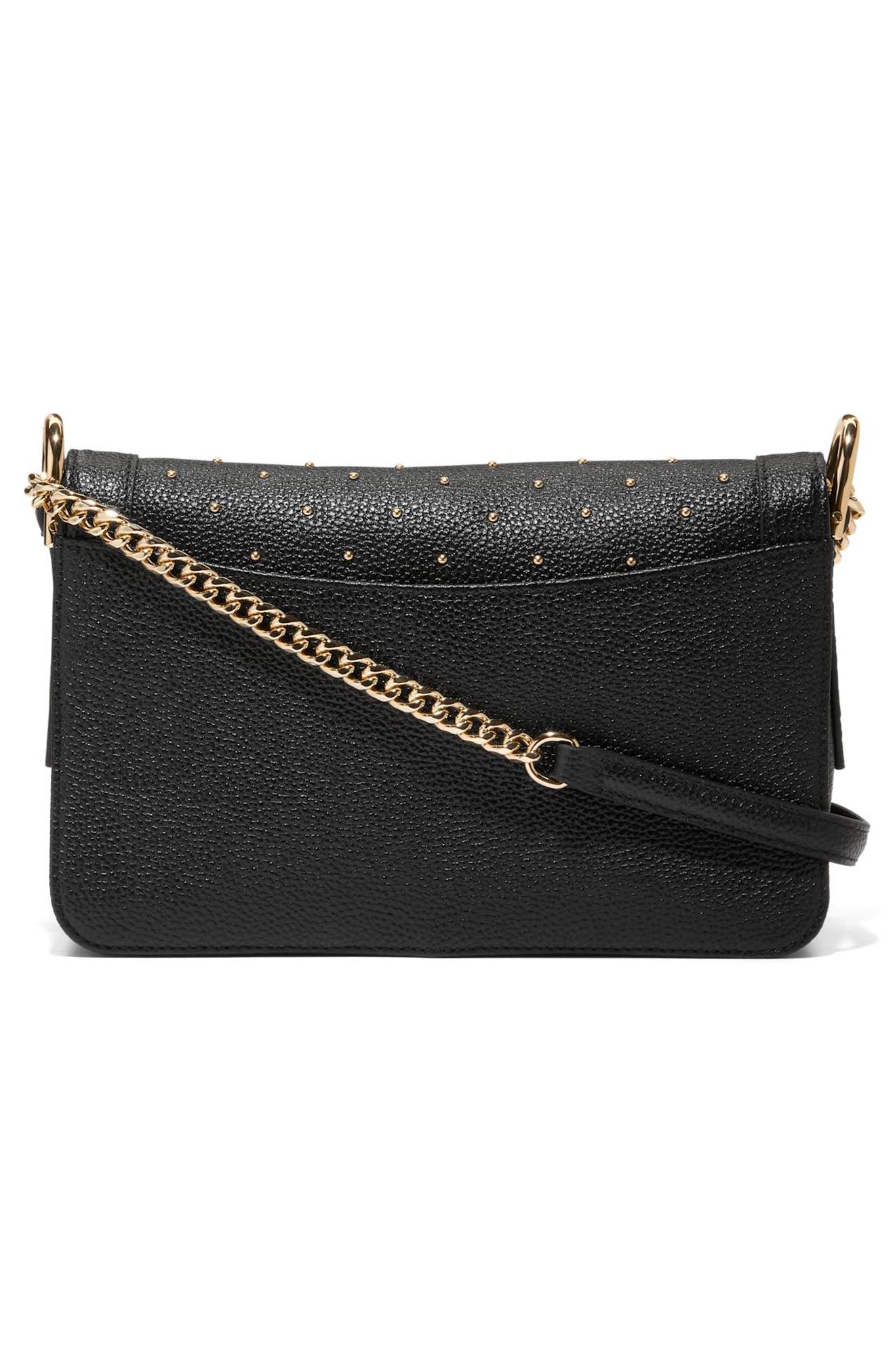 Cole Haan Daniella Leather Chain Shoulder Bag, Alternate, color, Black W/ Studs