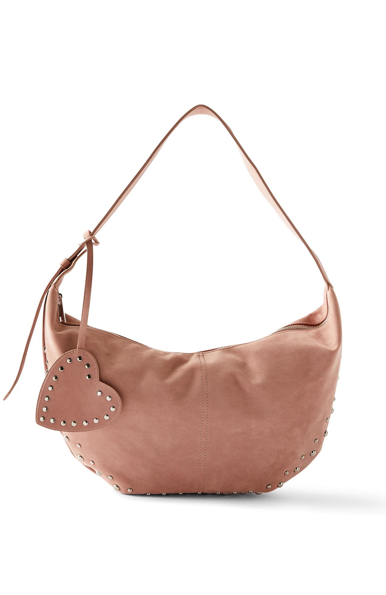 Rubi Shoes Gracie Collection Underarm Bag, Main, color, Blush Pink Studs Heart