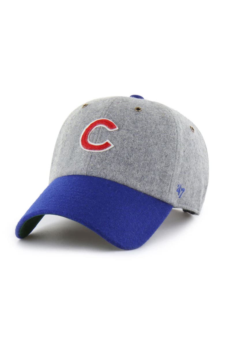 '47 Men's '47  Gray/Royal Chicago Cubs Golden Age Wool Clean Up Adjustable Hat, Main, color, Gray