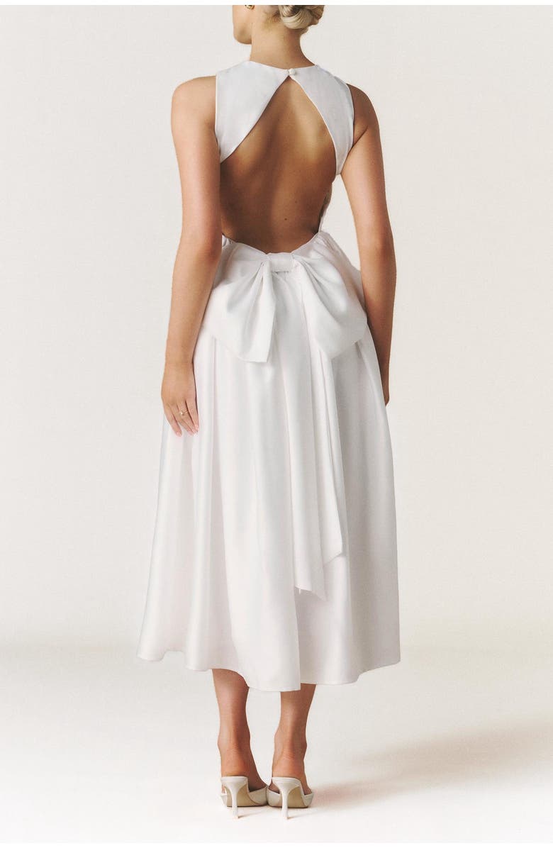 Six Stories Penelope Bow Back Midi Dress, Alternate, color, White