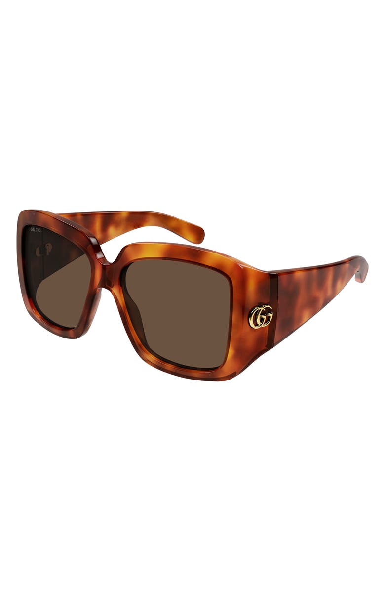 Gucci Square Sunglasses, Alternate, color, Havana