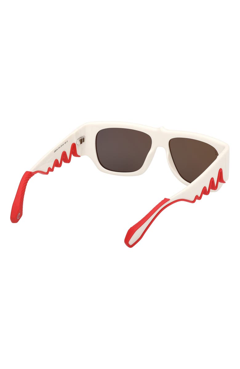 Christian Louboutin 57mm Loubishark Square Sunglasses, Alternate, color, White/ Smoke Grey