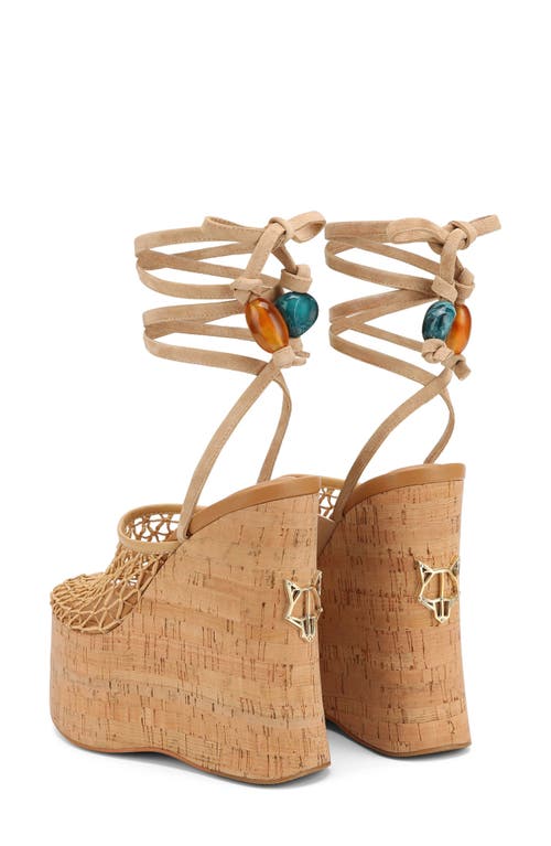 Naked Wolfe Platform Wedge Ankle Wrap Sandal