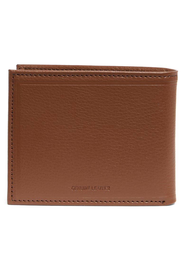 Pebbled Leather Bifold Wallet, Alternate, color, TAN